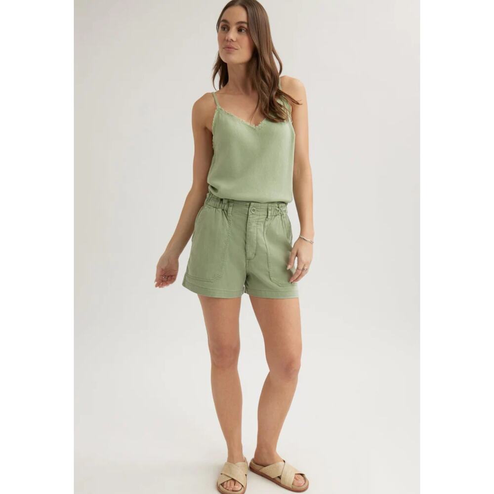 Callie Ruffle Short - Olive Grove - Picture 1 of 4